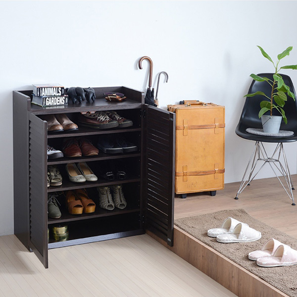 下駄箱 幅75cm 1個 ルーバー 組立品 （ シューズラック シューズ