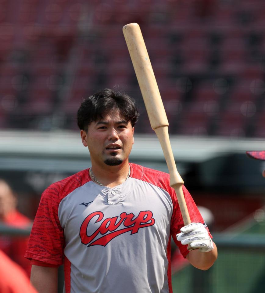 広島・末包が“村上撃ち”誓う 東洋大の2学年後輩に「しっかり振りに