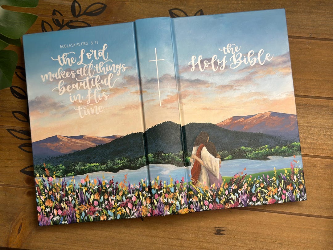 Custom // Hand Painted Holy Bibles WITH Jesus // *read Description