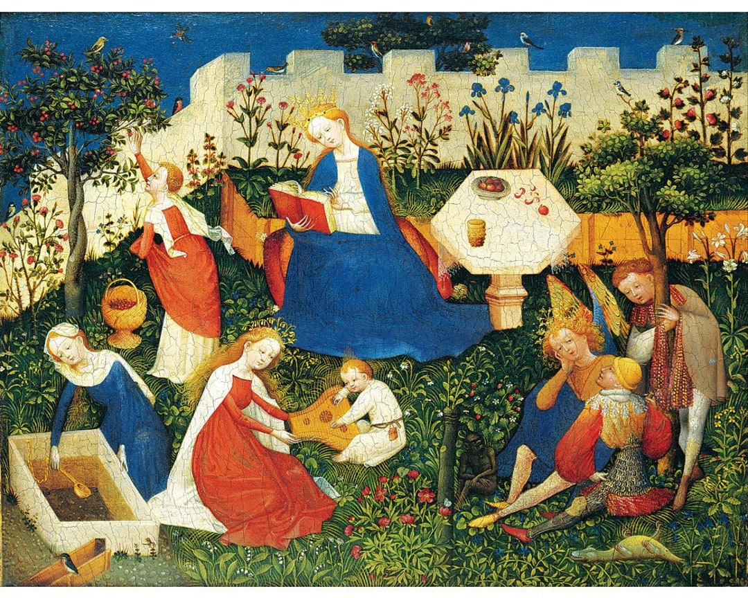 Little Garden of Paradise Art Print, Medieval Wall Art, Old
