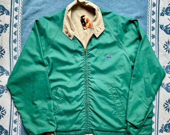 Vintage 90s Lacoste Zipper Harrington Reversible Jacket Large