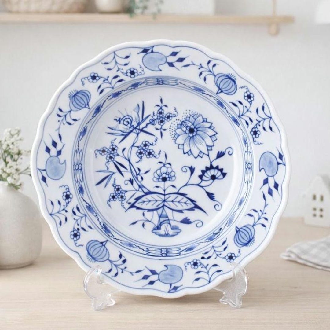 Rare Meissen Blue Onion Deep Plate 24 Cm - German Porcelain - Etsy