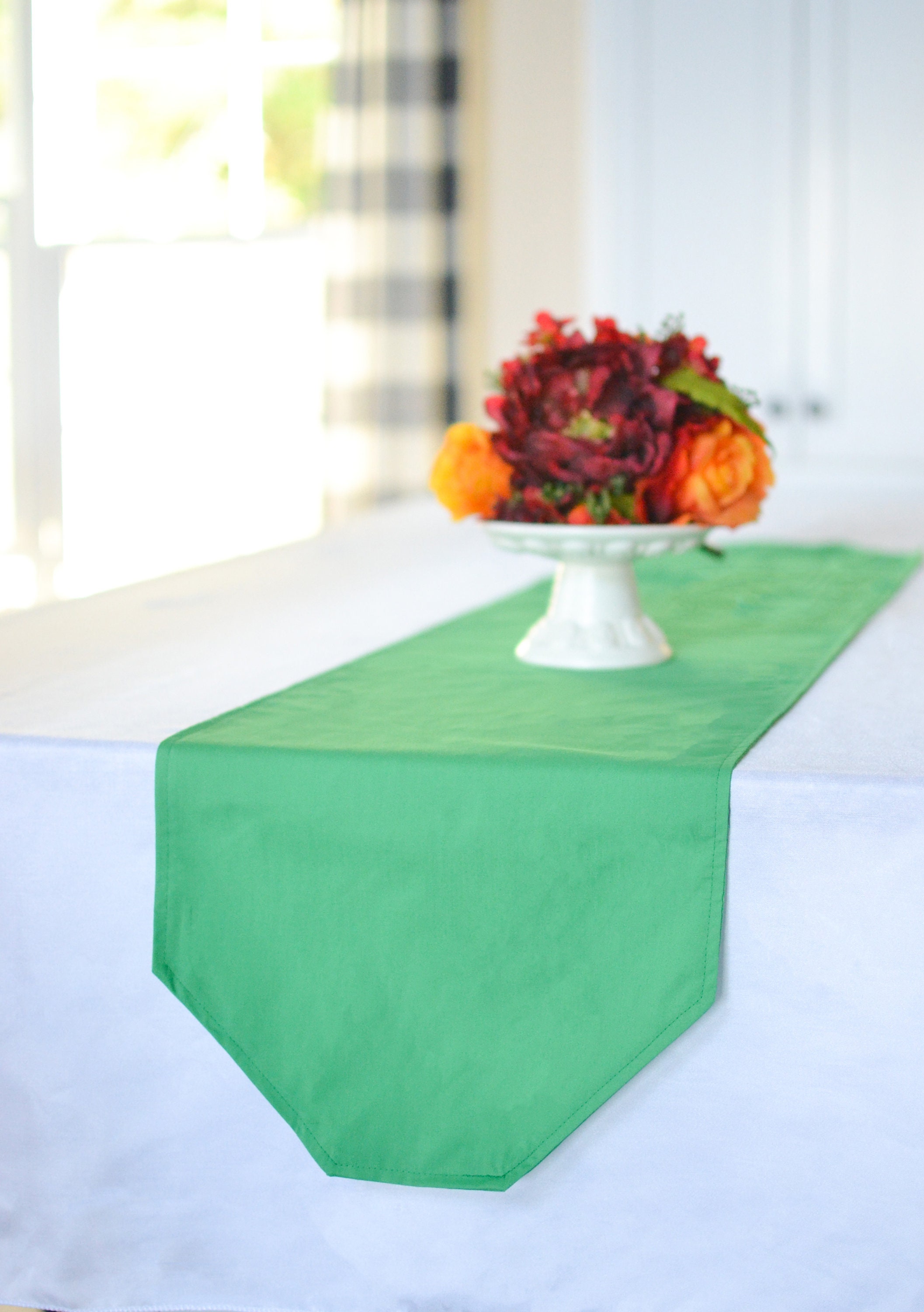 Solid Kelly Green Table Runner, Dining Room Decor - Etsy