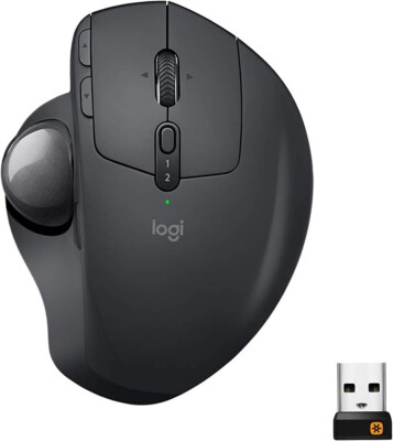 Logitech MX ERGO Wireless Trackball Mouse with Ergonomic Design