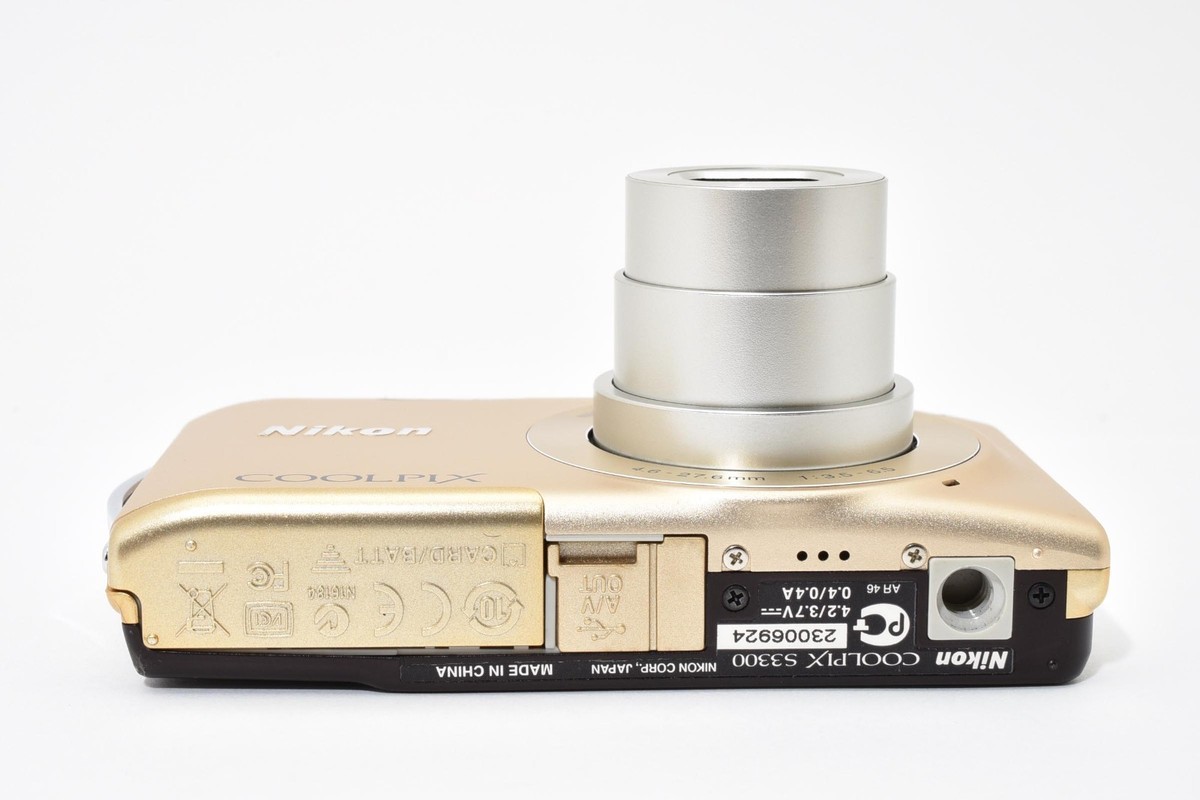 Near MINT] Nikon COOLPIX S3300 6x Zoom 16.0MP Digital Camera Gold