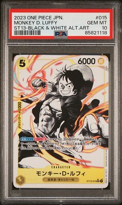 PSA 10 One Piece Japanese Monkey D. Luffy ST13-015 Black & White
