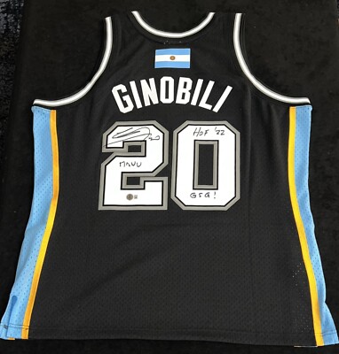 Manu Ginobili signed & inscribed San Antonio Spurs #20 Retirement