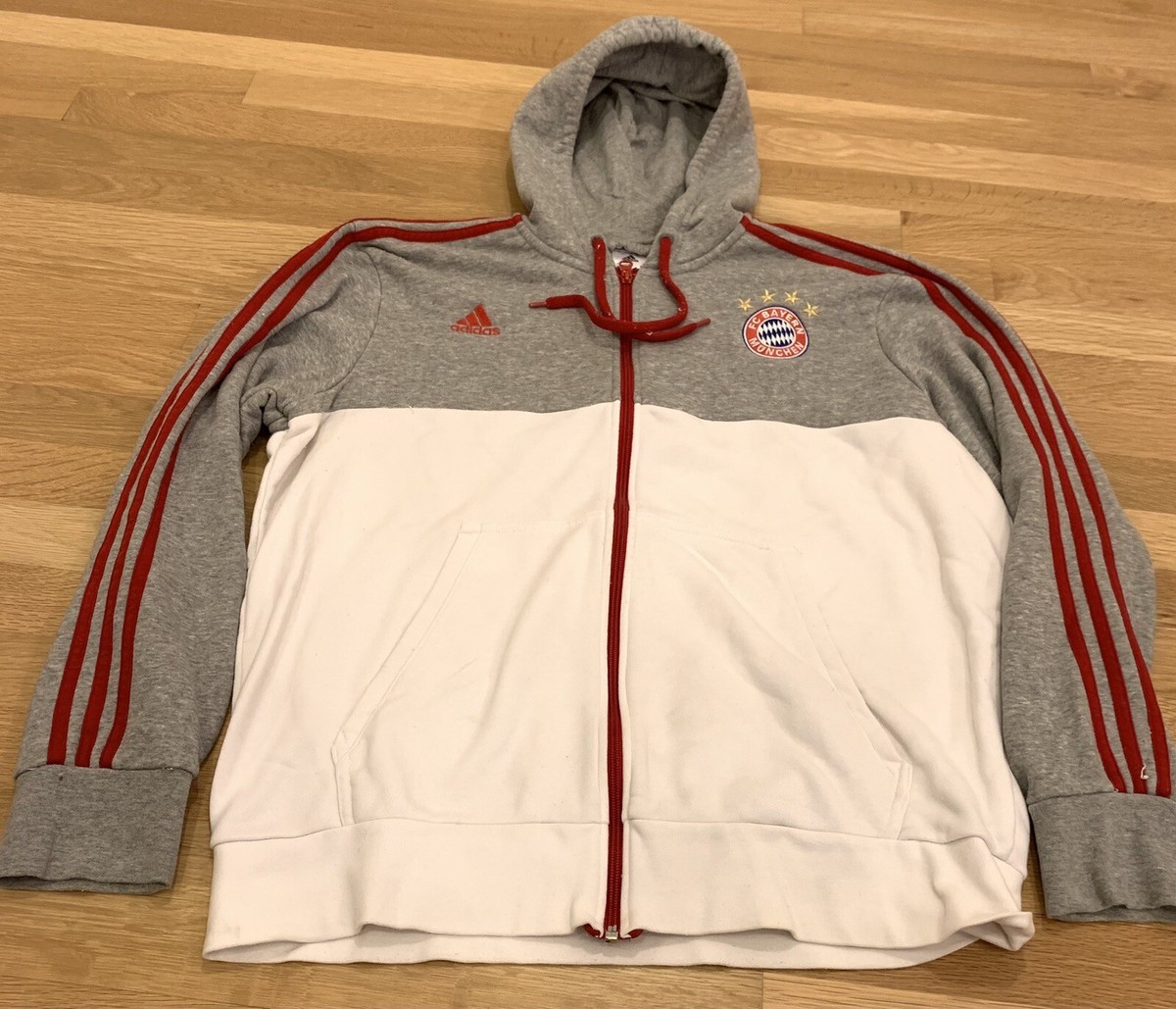 Adidas FC Bayern Munchen Hoodie Zip Up Sweatshirt Jacket Mens XL