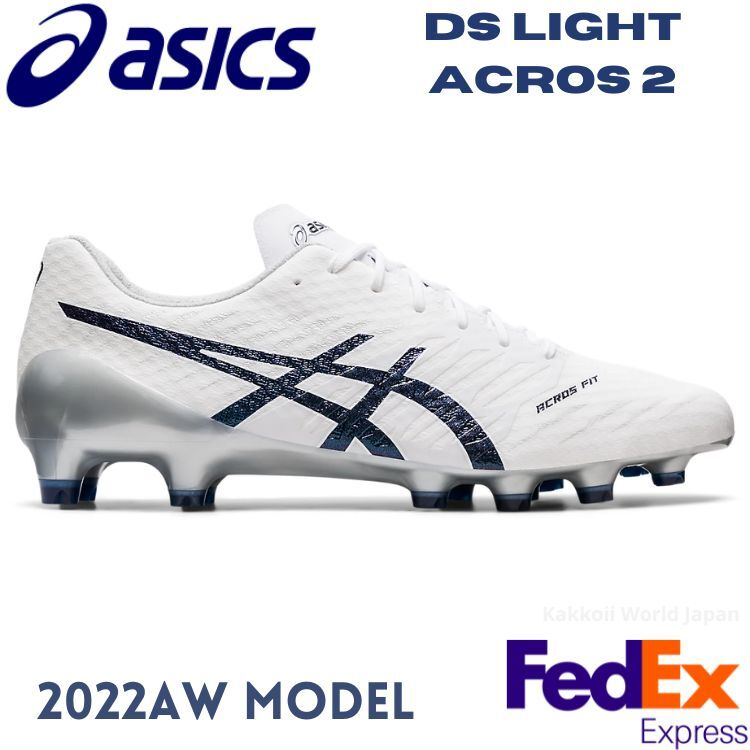 ASICS Soccer Cleats Shoes DS LIGHT ACROS 2 White/Midnight 1101A046