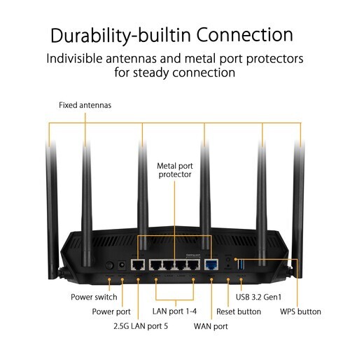 ASUS TUF Gaming AX6000 Wireless Dual-Band Multi-Gig Router Up to