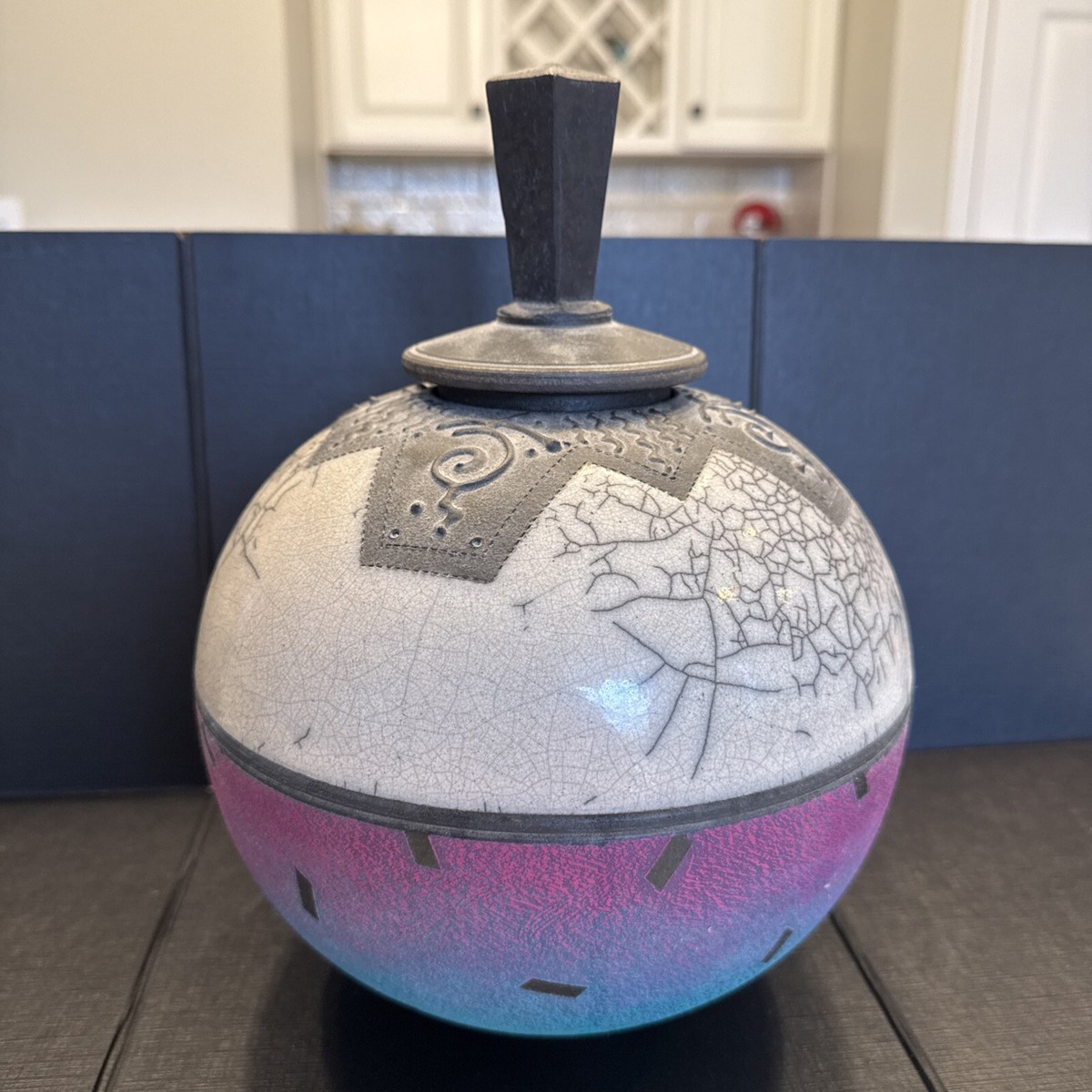 Rick Foris Wi contemporary Raku Art studio ceramic sculpture vase