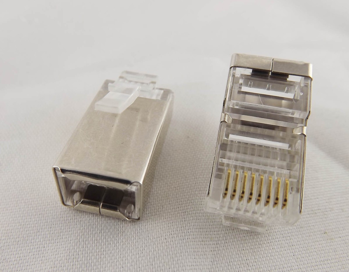 10pcs Metal Shield RJ45 RJ-45 8P8C Network CAT CAT5E Modular Plug