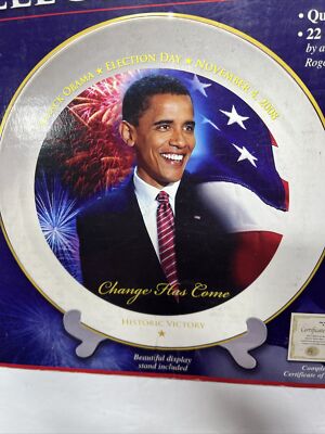 NEW President Barack Obama Historic Victory Collectible Plate with