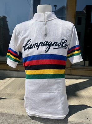 Rare Original Vintage CAMPAGNOLO Wool Cycling Jersey - Short