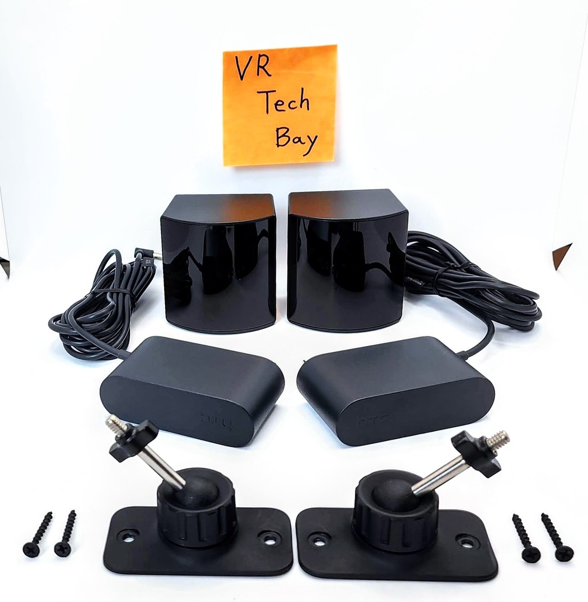 2 HTC Vive VR Base Station 2.0 Lighthouse & Power Adaptor & Mount