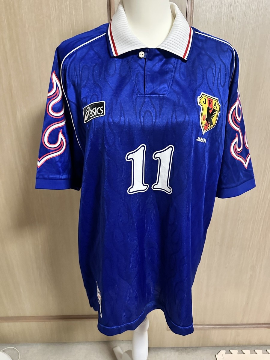 Japan National Team 1998 World Cup KAZU #11 Jersey Asics L Flame