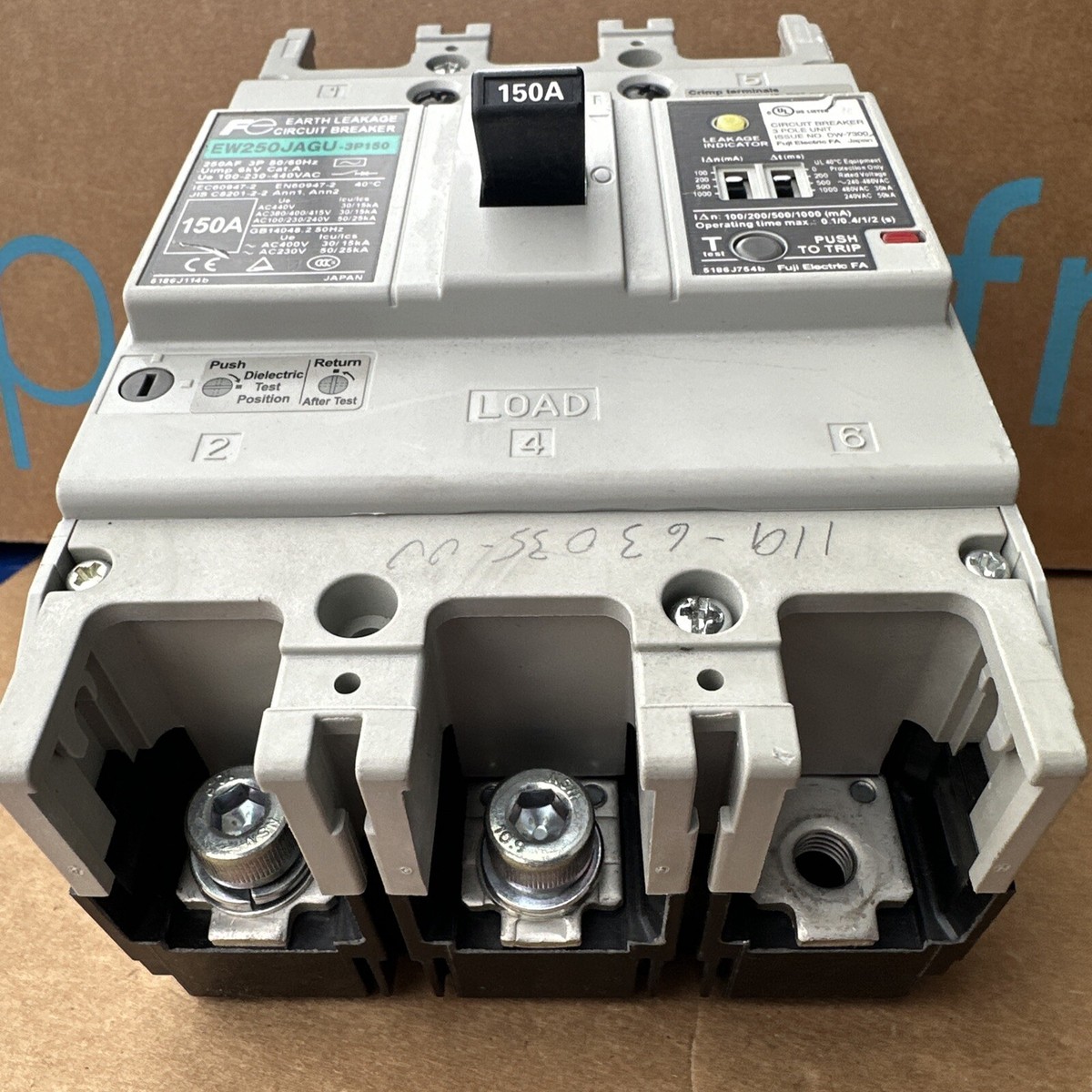 Fuji Electric EW250JAGU-3P150 Circuit Breaker 3 Pole 50/60Hz 250AF