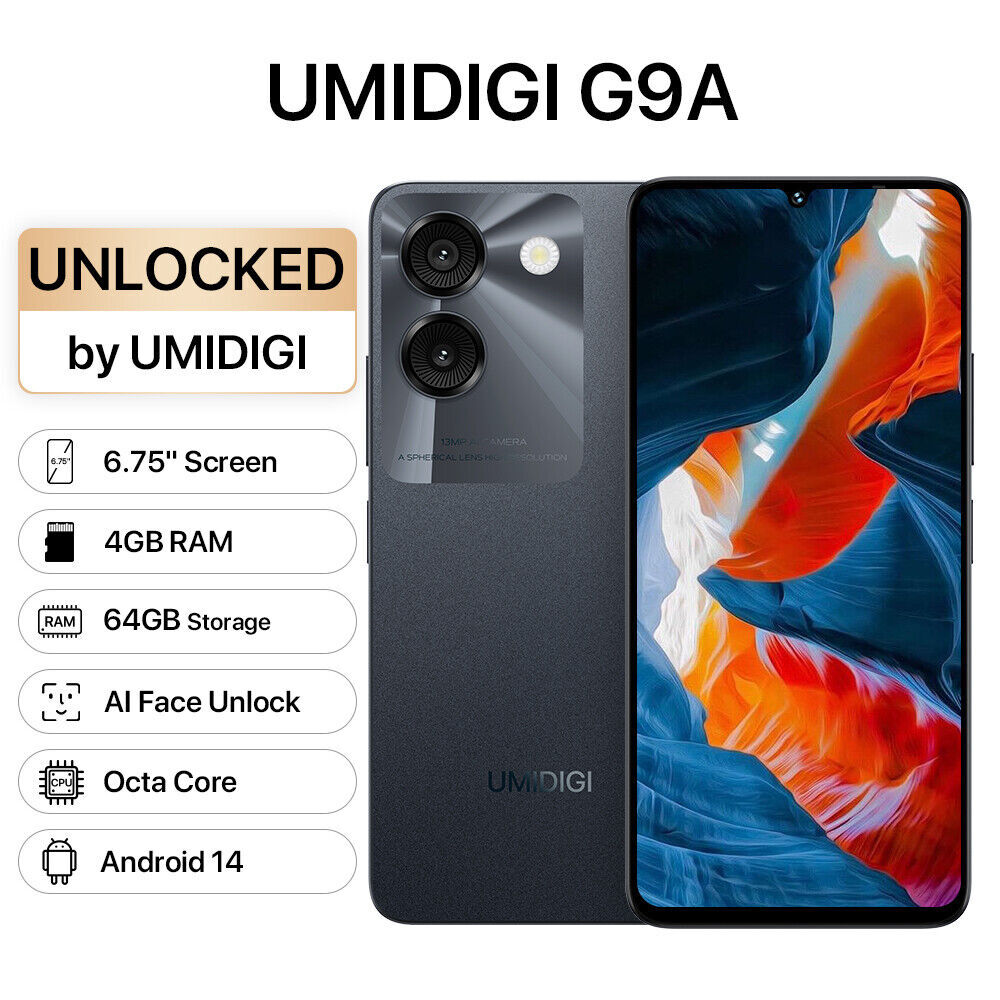 UMIDIGI G9A 4GB+64GB 6.75'' Dual SIM 5000mAh Android 14 Unlocked