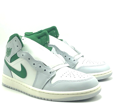 NEW* Men NIKE Air Jordan 1 Mid Summit White/Pine Green (DQ8426 142