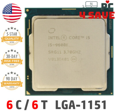 Intel 9th Gen Core i5-9600K SRELU SRG11 3.7GHz (Turbo 4.6GHz) 6
