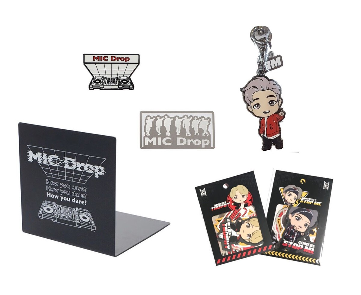 BTS Mic Drop Official Merch Bookend/Badge/Bookmark/RM Keyring