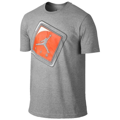 Nike Air Jordan J's Tag T-Shirt Heather Grey/White/Team Orange