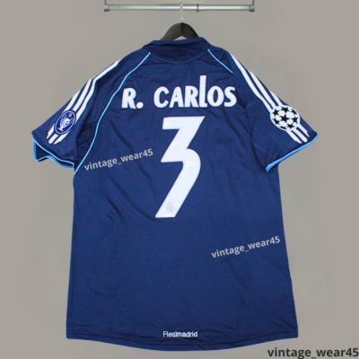 Roberto Carlos #3 Real Madrid 2005/2006 Retro Blue Short Sleeve