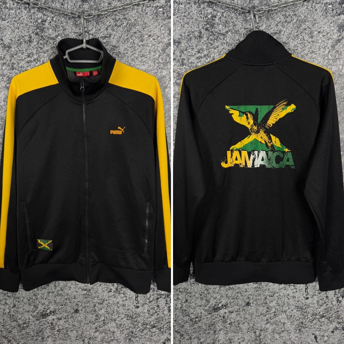 Men's Puma Jamaica Track Jacket Full Zip Streetwear Vintage Size M