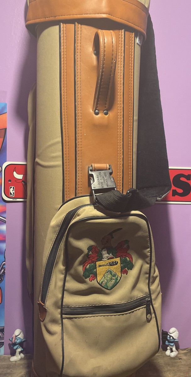 Vintage Ron Miller Pro Model Two Tone Brown Golf Bag Made in USA