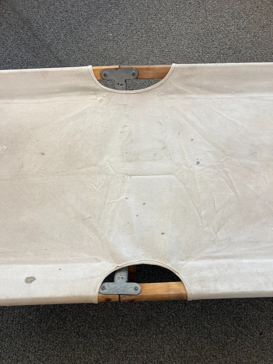 Vintage WW2 Era US Military Wooden Frame Folding Field Cot Bed | eBay