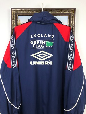 Vintage 90's Umbro England Green Flag Jacket Mens Track Top