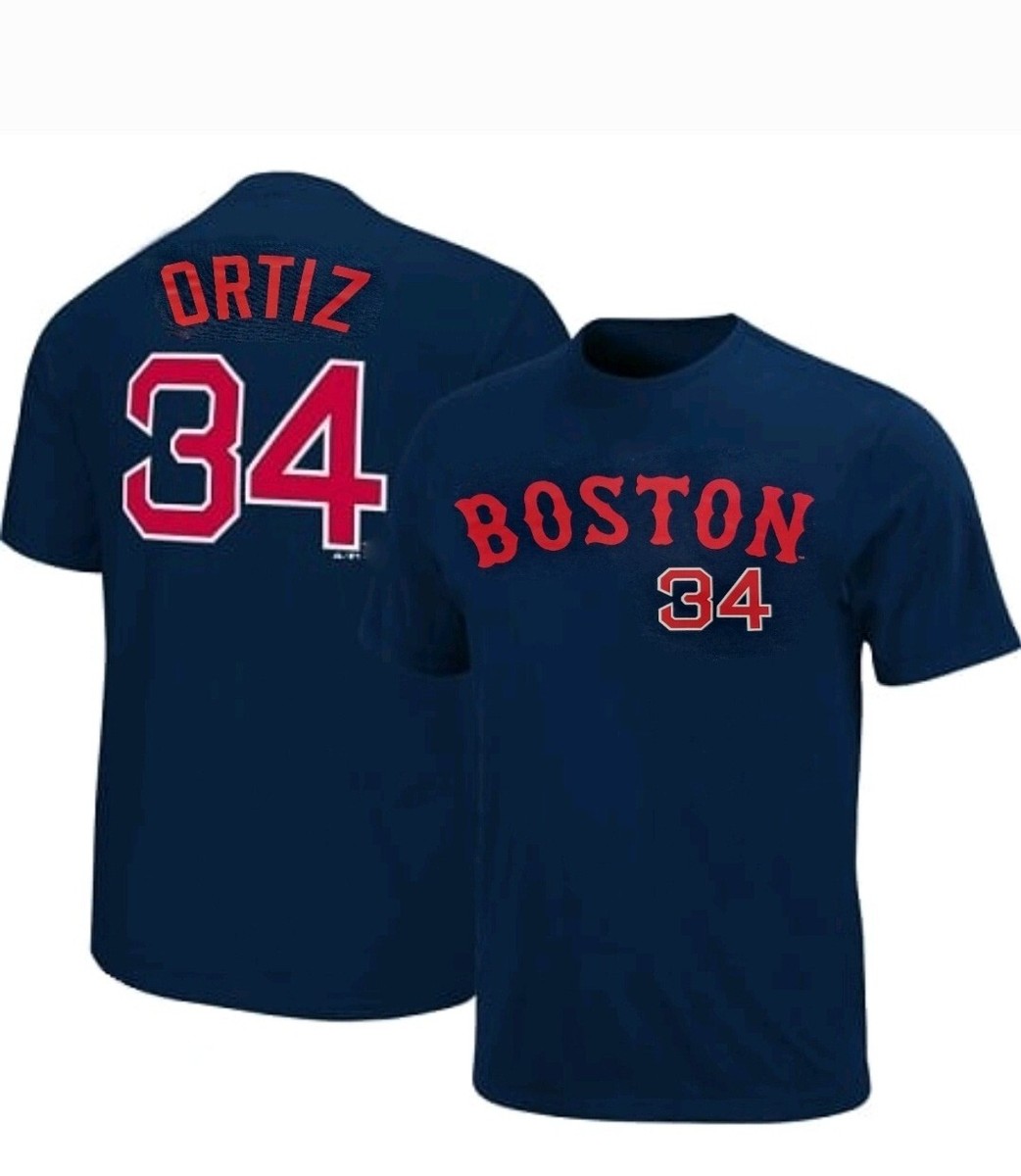 Boston Red Sox MLB Men's Majestic David Ortiz #34 Player Team T