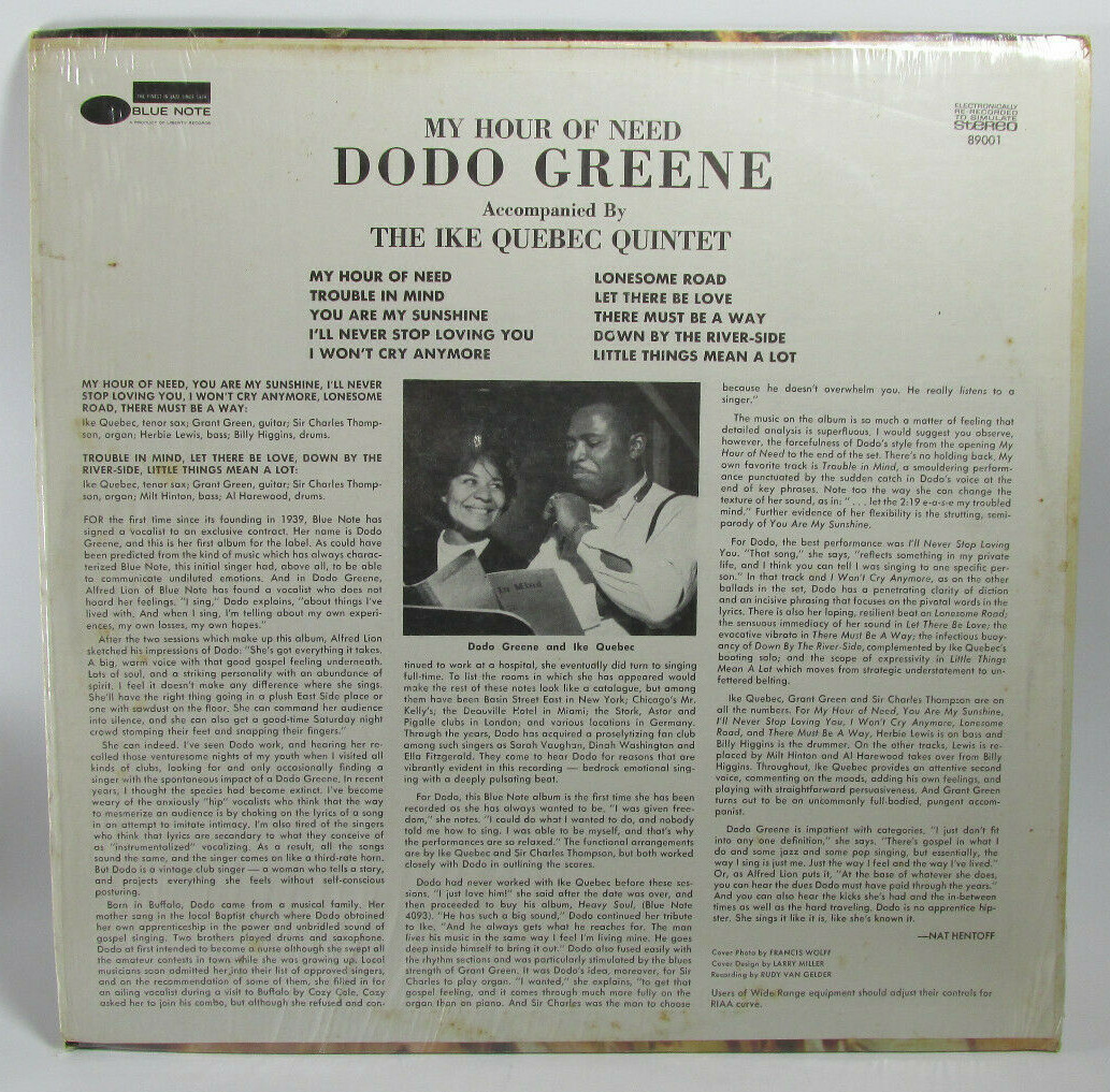 Dodo Greene - Lp - My Hour of Need - Jazz Soul Blue Note 1963
