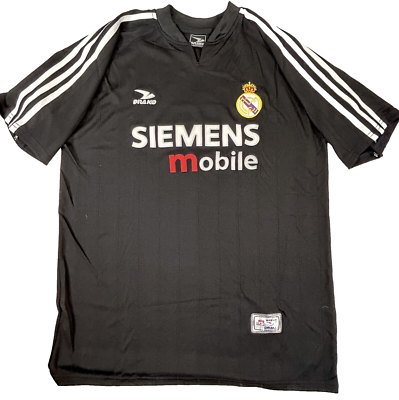 2003 2004 Black #7 Siemens Mobile Real Madrid Soccer Futbol Jersey