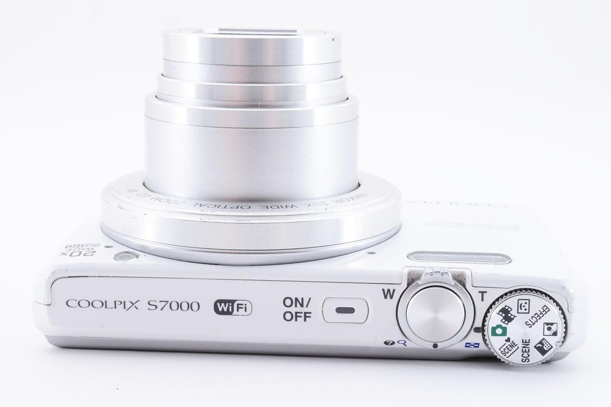 Nikon COOLPIX S7000 Digital Camera W. 20x Zoom Wide Lens White