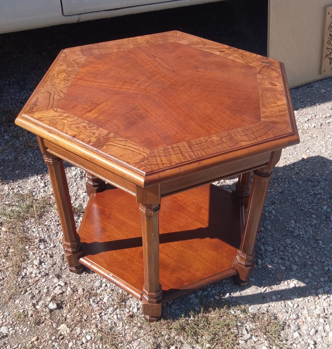 Cherry Inlaid Hexagon Mersman End Table / Side Table (ET668) | eBay