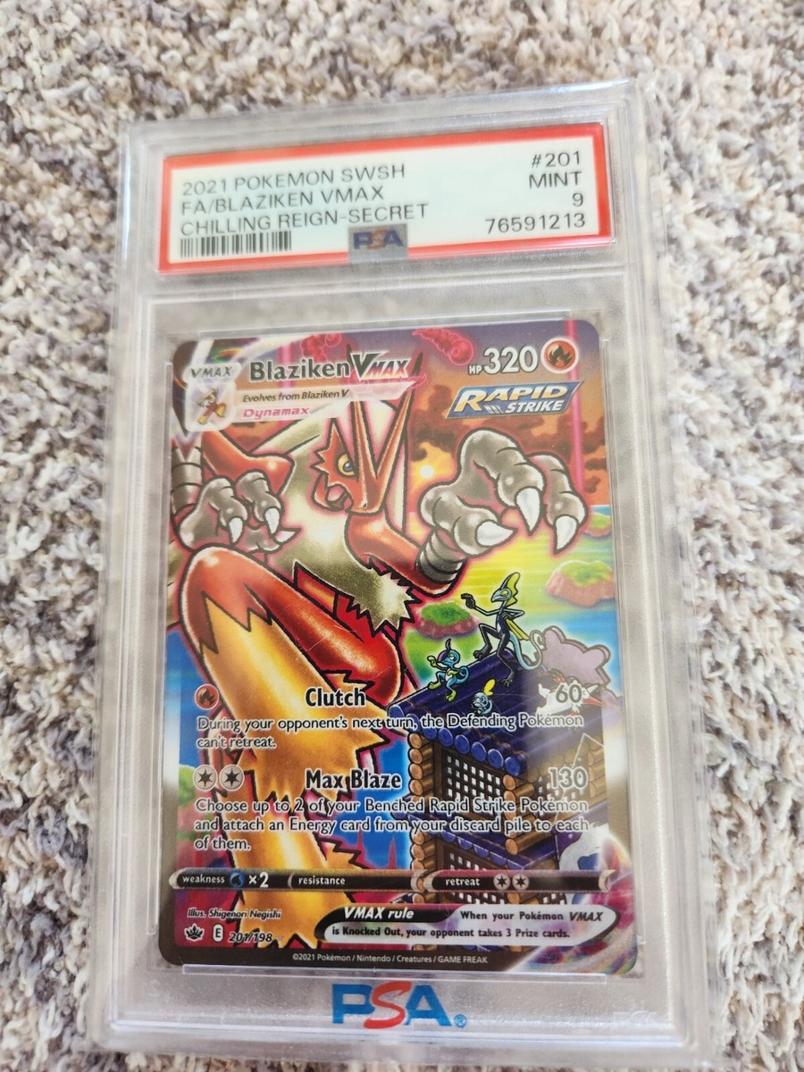 Blaziken VMAX 201/198 PSA 9 Alt Art 2021 Pokemon Chilling Reign