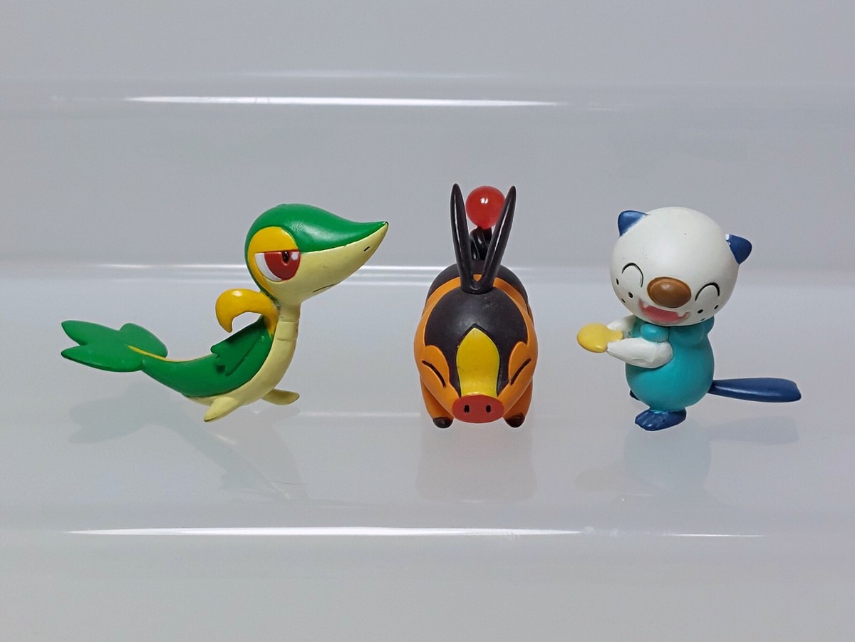 Snivy Tepig Oshawott Pokemon Clipping Figure Set Bandai Toy Japan