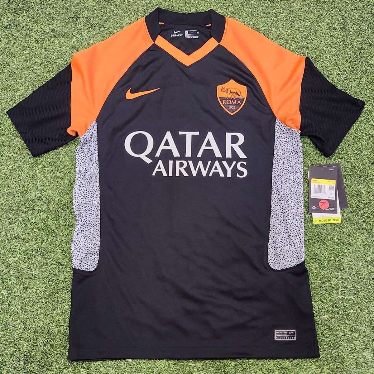 Nike AS Roma 3RD 20-21 Men's Soccer Jersey Black | eBay