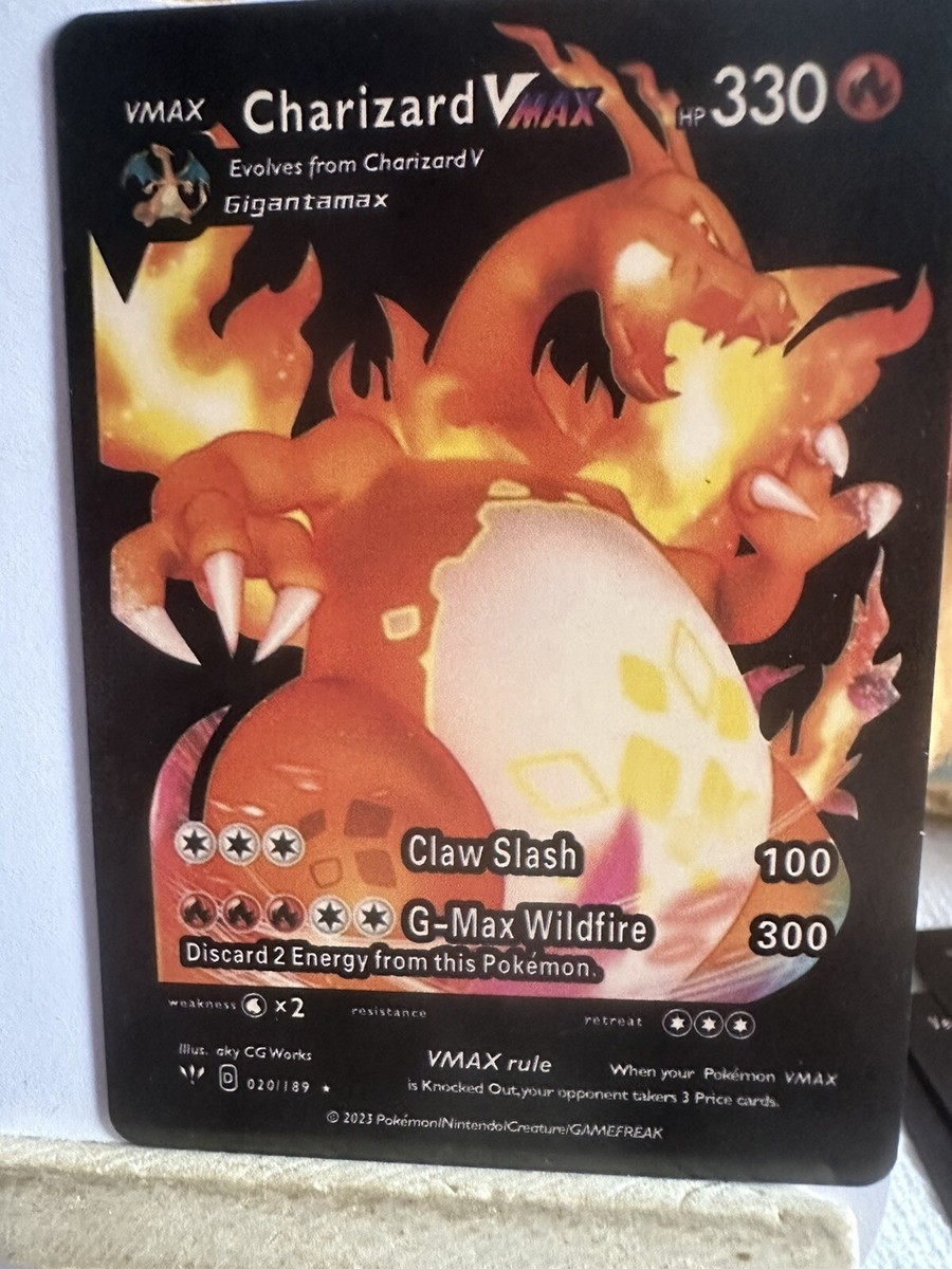 Charizard Vmax Black Foil Fan Art Card Hp330 Nm | eBay
