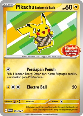 Pokemon Card TCG Pikachu Batik Set Indonesia - Pikachu Berkemeja