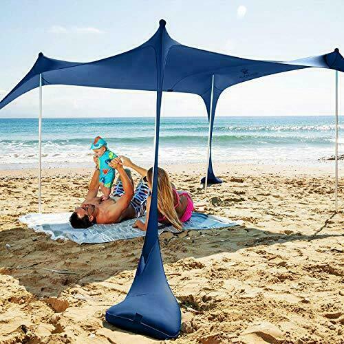 SUN NINJA Pop Up Beach Tent Sun Shelter UPF50+,Ground Pegs and