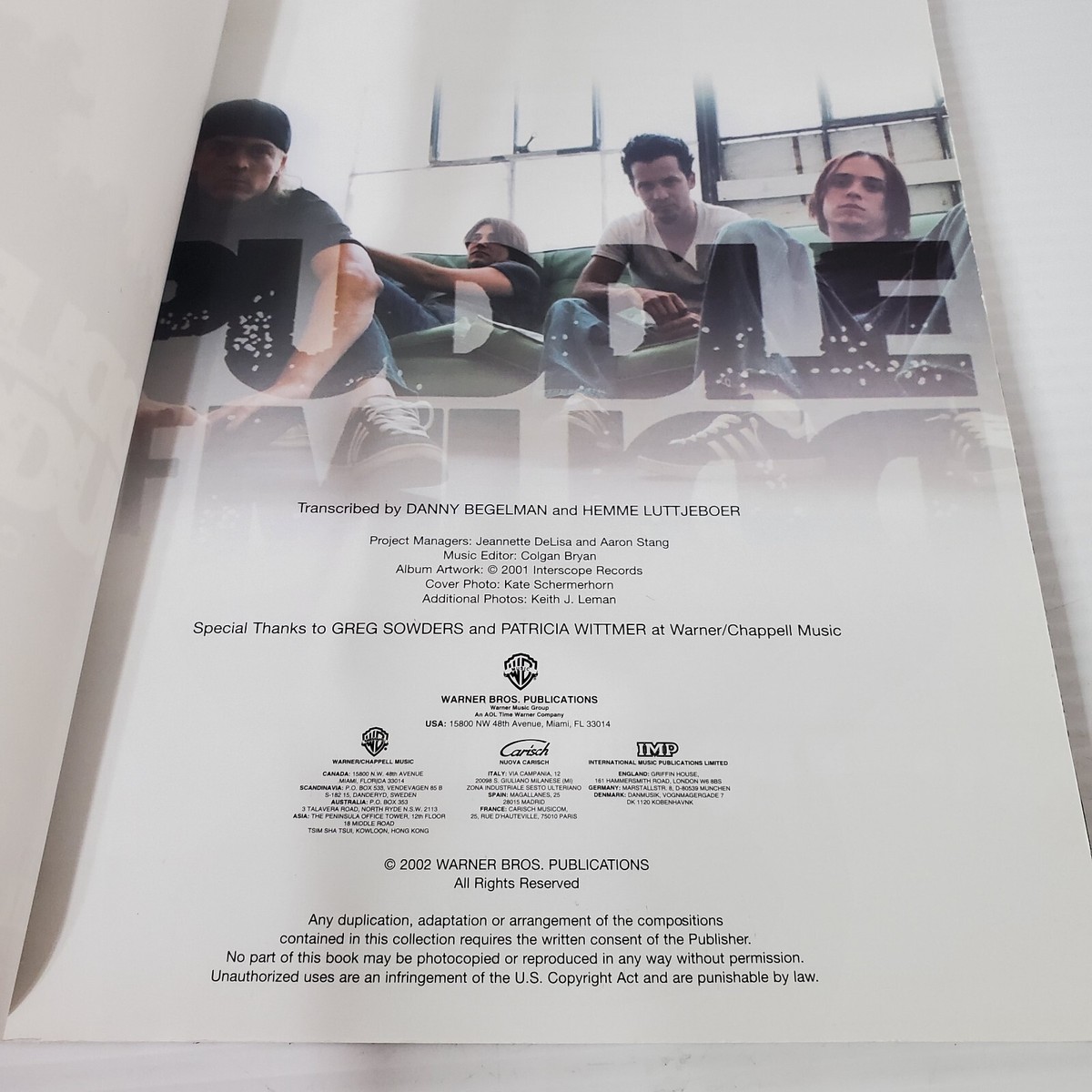 Puddle Of Mudd Come Clean Songbook Guitar Tab Edition Sheet Music