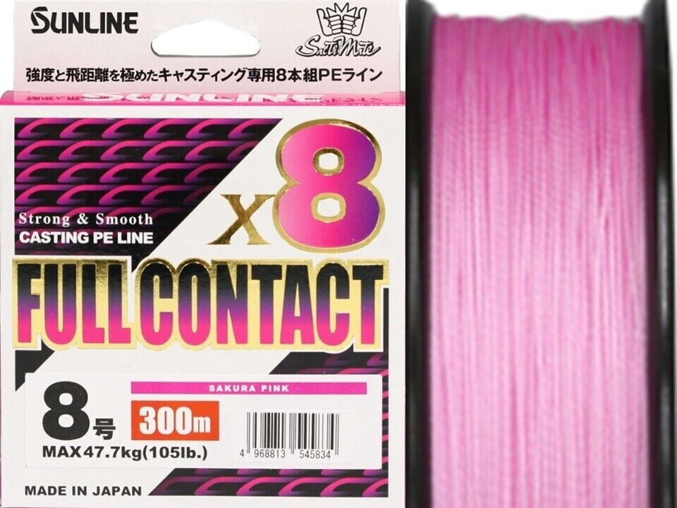 Sunline FULL CONTACT X8 PE line for casting #10-125 lb 300m Clear