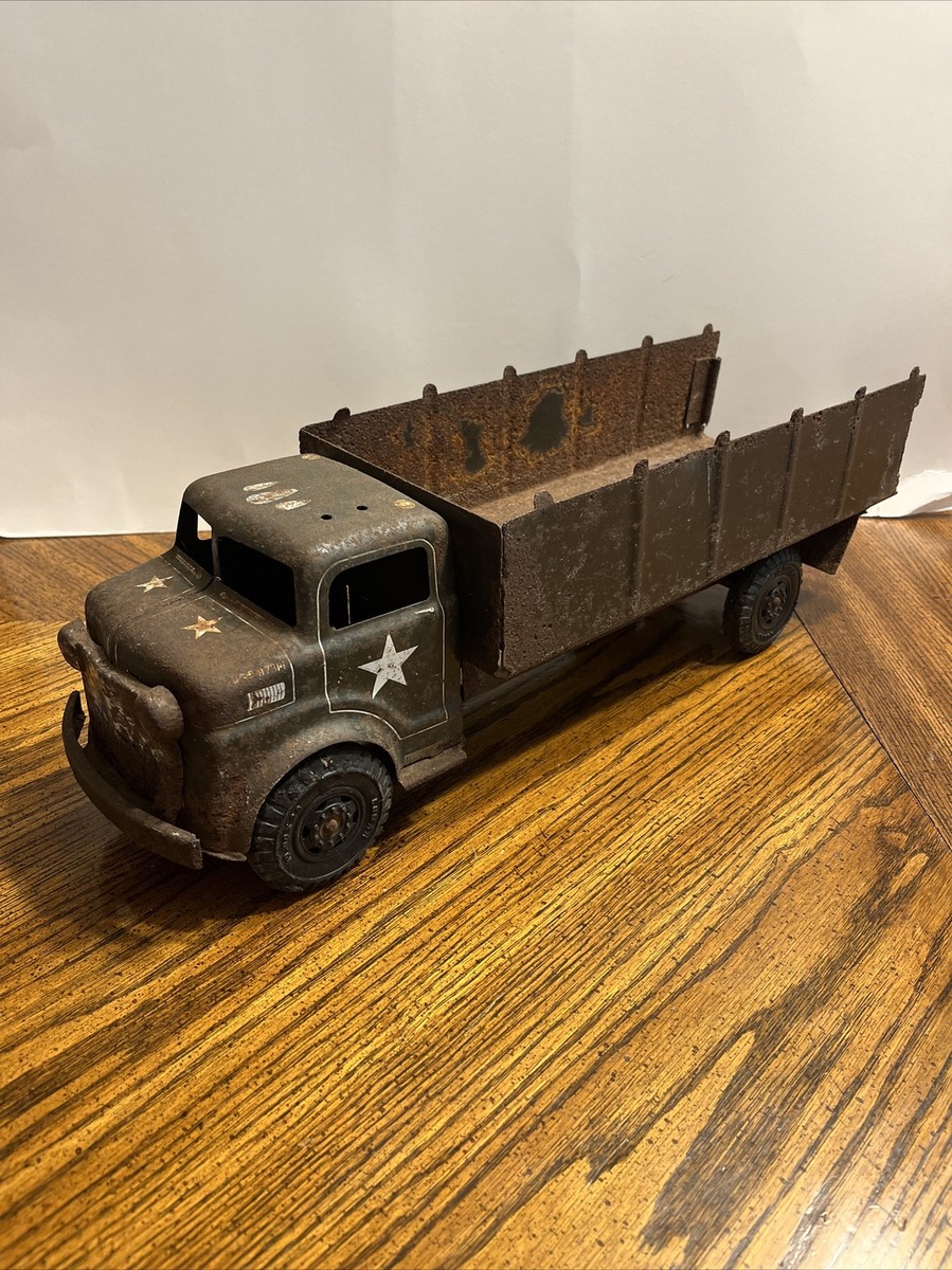 Vintage 1950s Marx Lunar Pressed Steel U.S. Army Transport Truck