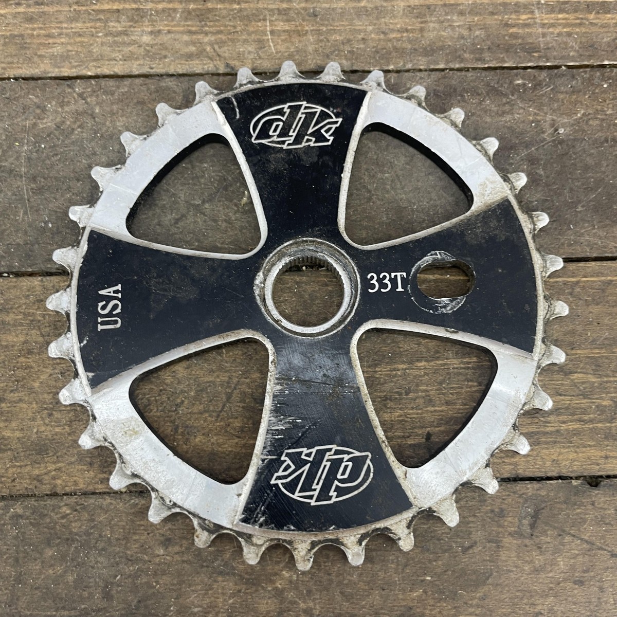 DK BMX Sprocket 33T USA Iron Cross Vintage Black 33 Tooth Alloy