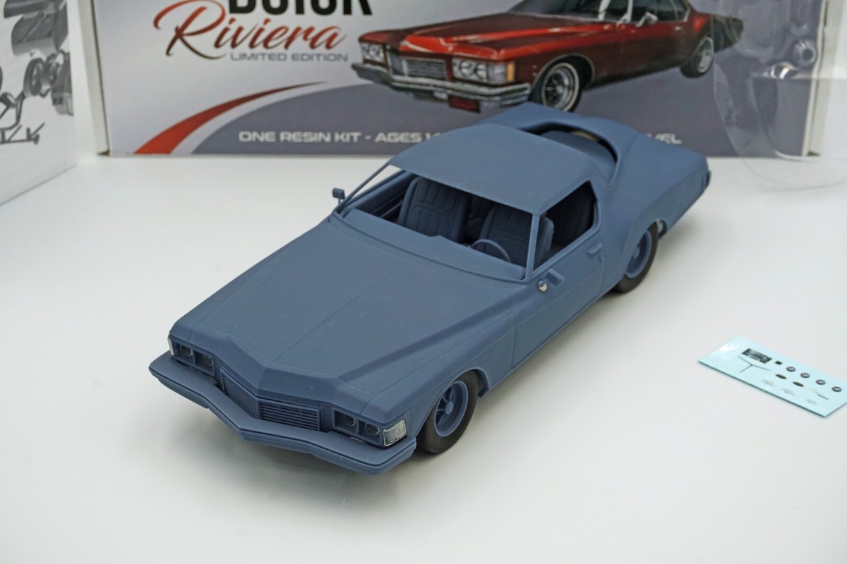 1:25 1973 Buick Riviera Boattail Resin Kit With Windows, Rubber