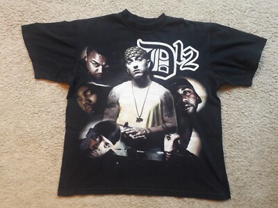 D12 Vintage EMINEM T Shirt Rap Tee Black M Hip Hop 50 Cent Bizarre