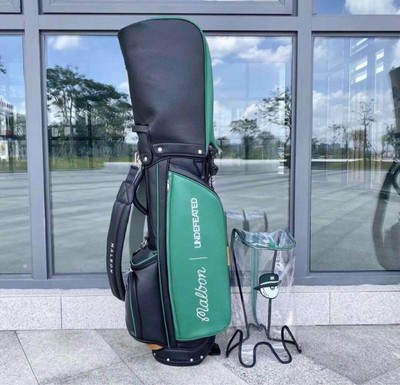 Malbon Golf × UNDEFEATED Golf Caddy Bag Green Black 2 hood covers