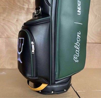 Malbon Golf × UNDEFEATED Golf Caddy Bag Green Black 2 hood covers